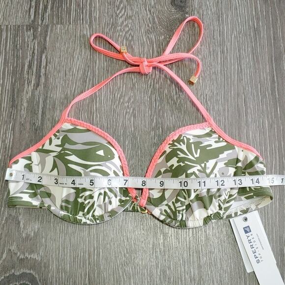 Sperry Women's Marina Corps Bikini Swimsuit Sz L Beach Vacation Resort Camo Fish - Picture 2 of 14